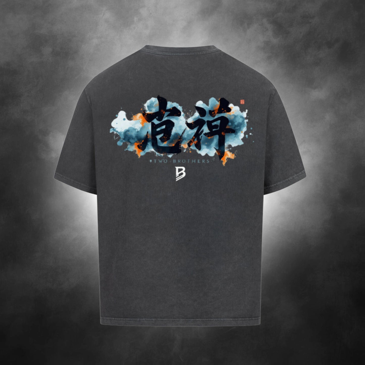 TheBroShop Brotherhood Forever Oversize T-Shirt Herren – Verwaschenes Schwarz – Rückansicht