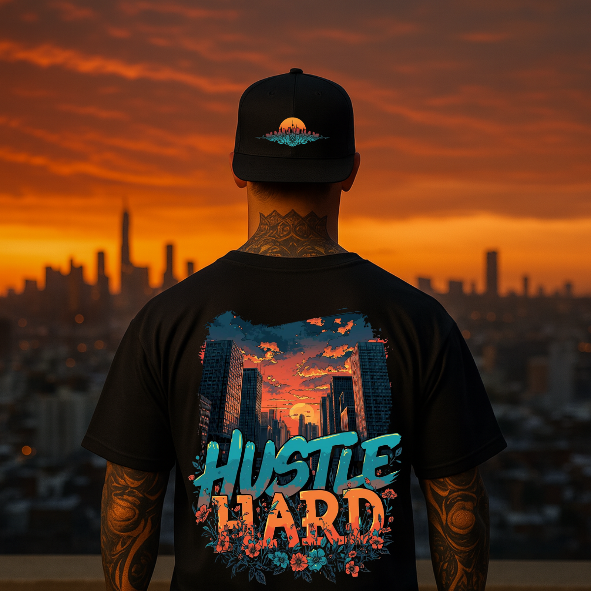 BRS Essentials Set – Oversize T-Shirt & Snapback Cap | Black Edition