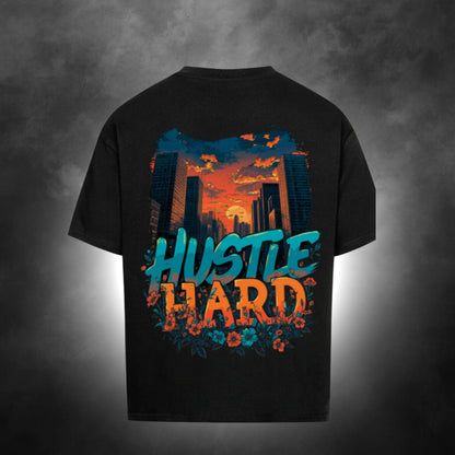 Oversize T-Shirt Herren Rückseite – Hustle City Backprint